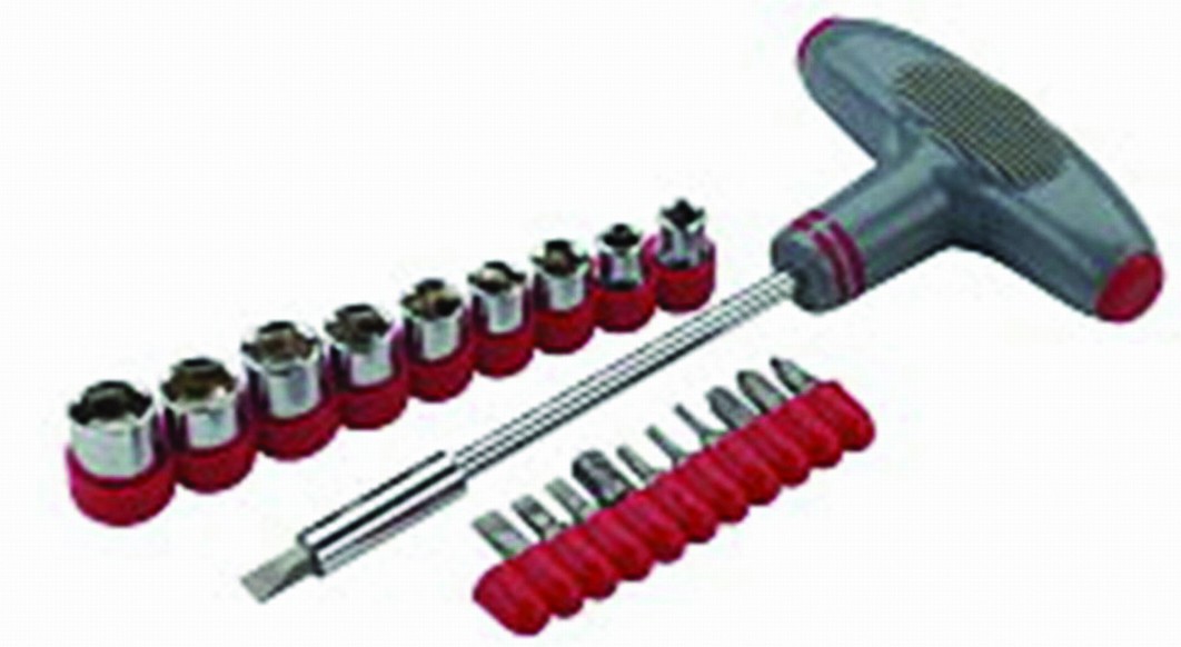 21Pc T-bar Sockets & Bits Set