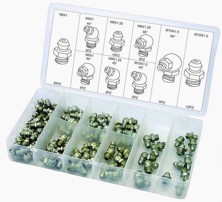 110Pc Hydraulic Grease Fitting Assortment